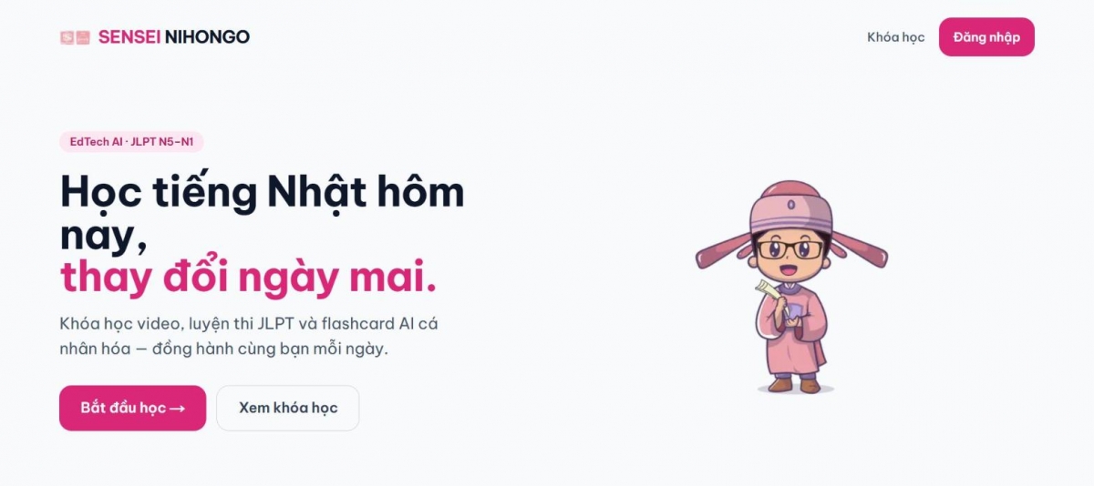 Trang chủ nền tảng học app.sensei.edu.vn